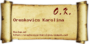 Oreskovics Karolina névjegykártya